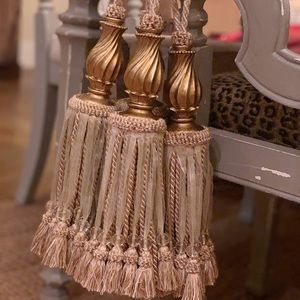 Gold & Champagne Drapery Tassel Tiebacks